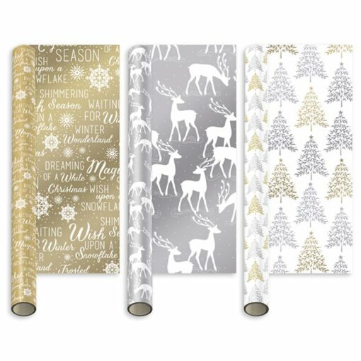 Metallic Christmas Gift Wrap Roll