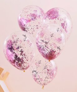 Pink Glitter Latex Balloons