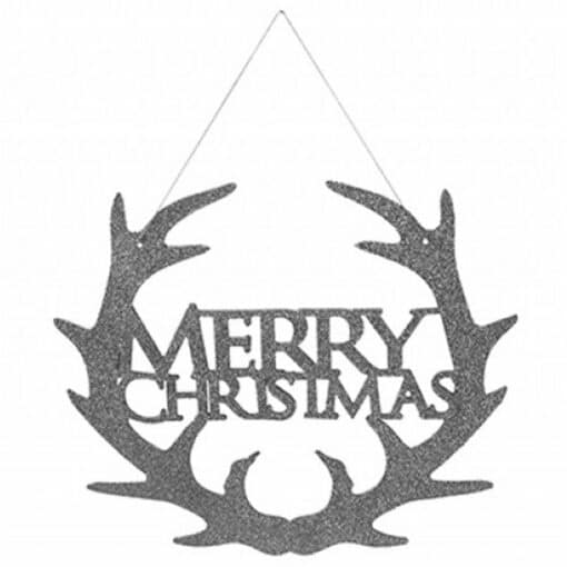 Silver Merry Christmas Hanging Sign