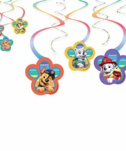 Paw Patrol Paper Swirl Decorations