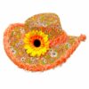 Floral Orange Hat with Sunflower