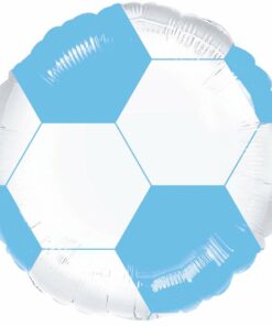 Football Light Blue & White Foil Balloon