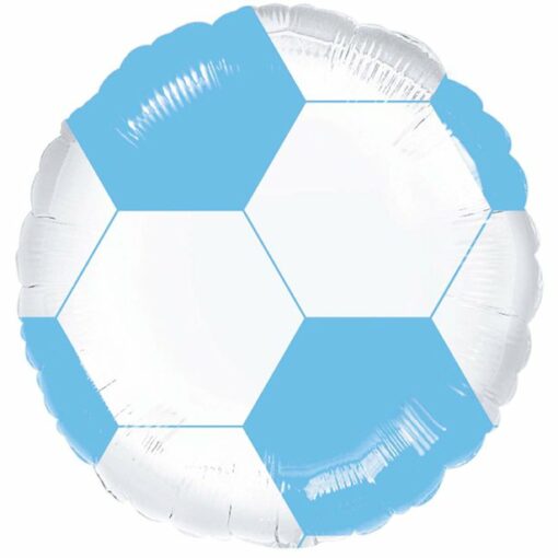 Football Light Blue & White Foil Balloon