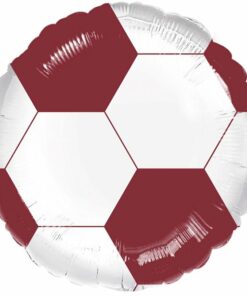 Football Maroon & White Foil Balloon