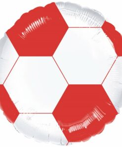 Football Red & White Foil Balloon