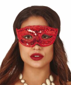 Red Glitter Masquerade Mask