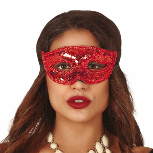 Red Glitter Masquerade Mask