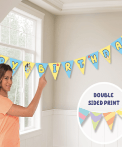 Bluey Party Happy Birthday Flag Banner