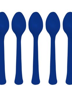 Dark Blue Reusable Plastic Spoons