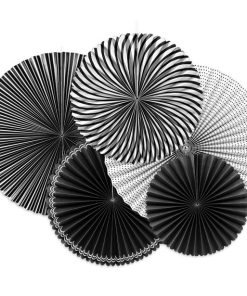 Black & White Paper Fan Decorations