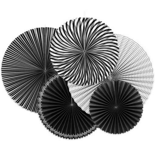 Black & White Paper Fan Decorations