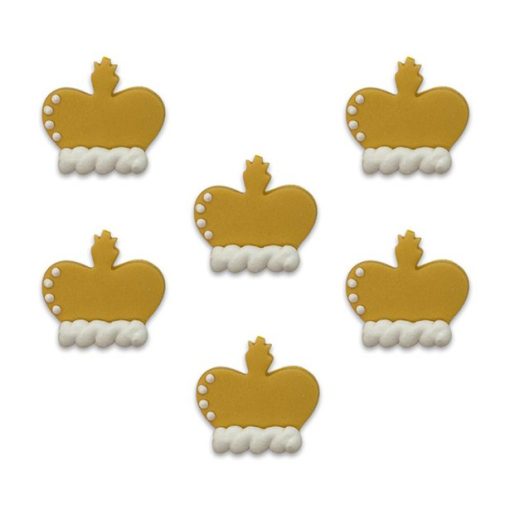 Gold Crown Sugar Cake Toppers