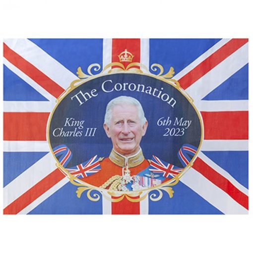 King Charles Coronation Fabric Flag