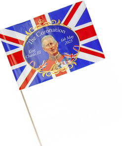 King Charles III Coronation Plastic Waving Flag