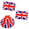 Union Jack Hat and Hand Waving Flag Kit