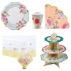 Vintage Tea Party Pack For 12 with Cupcake Stand