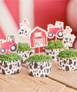 Farm Birthday Cake Cupcake Toppers