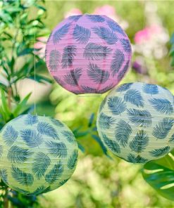 Hawaiian Palm Leaf Printed Hanging Lantern Decorations