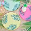 Hawaiian Tiki Palm Leaf Printed Paper Plates