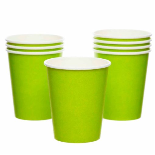 Lime Green Eco-Friendly Paper Cups