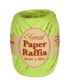 Lime Green Paper Raffia Ribbon