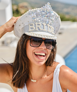 Rhinestone & Pearl Embellished Bride Hen Party Hat