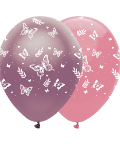 Butterfly Shimmer Printed Latex Balloons