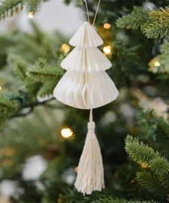 Honeycomb Christmas Decorations with Macrame Tassels