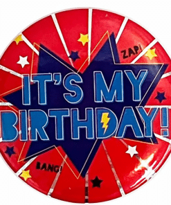 It's My Birthday Red Hero Badge