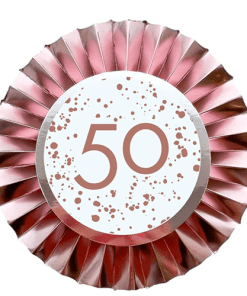 Rose Gold 50th Birthday Badge