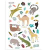 Zoo Animal Themed Temporary Tattoo Sheet