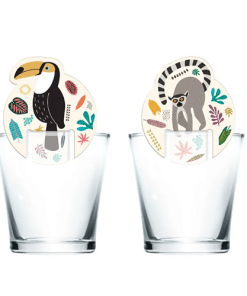 Zoo Themed Drinking Glass Decorations