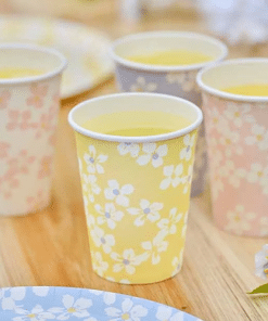 Pretty Flower Themed Cups