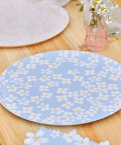 Pretty Flower Themed Plates