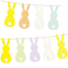 Easter Bunny Bunting with Pompom Tails