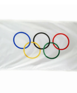 Olympic Rings Polyester Fabric Flag