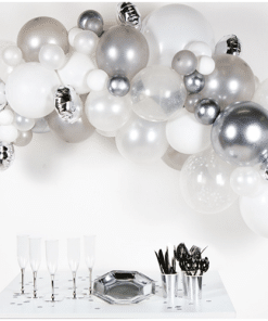 Black & Silver Latex Balloon Arch Garland