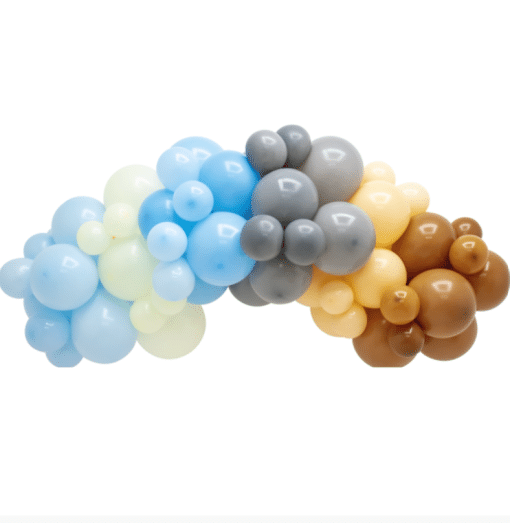 Brown, Blue, Light Blue, Lemon, Grey &Peach DIY Balloon Arch Kit