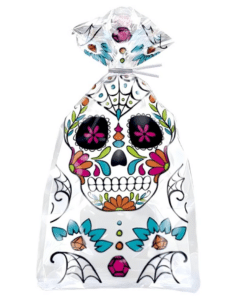 Day of the Dead Skull Printed Cellophane Bags