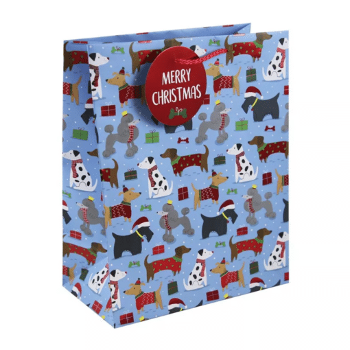 Cute Christmas Dog Themed Gift Bags