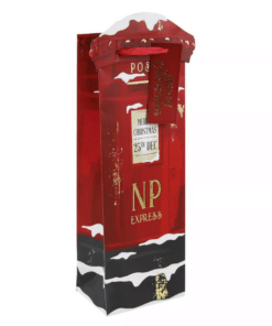 Christmas PostBox Themed Wine Spirits Bottle Bags